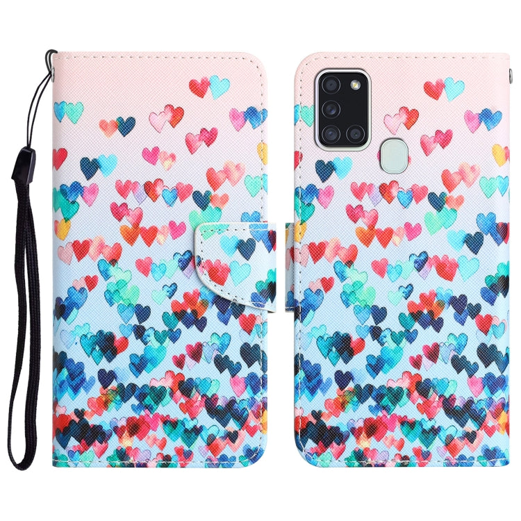 Colored Drawing Leather Phone Case, For Samsung Galaxy A21s