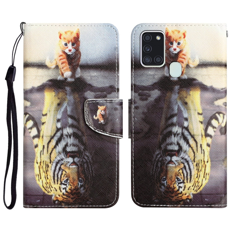 Colored Drawing Leather Phone Case, For Samsung Galaxy A21s