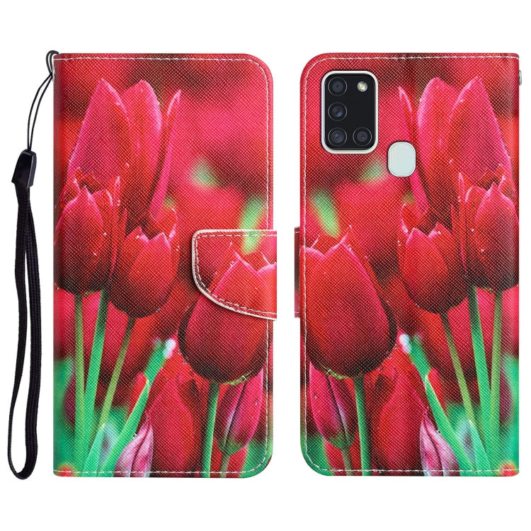 Colored Drawing Leather Phone Case, For Samsung Galaxy A21s