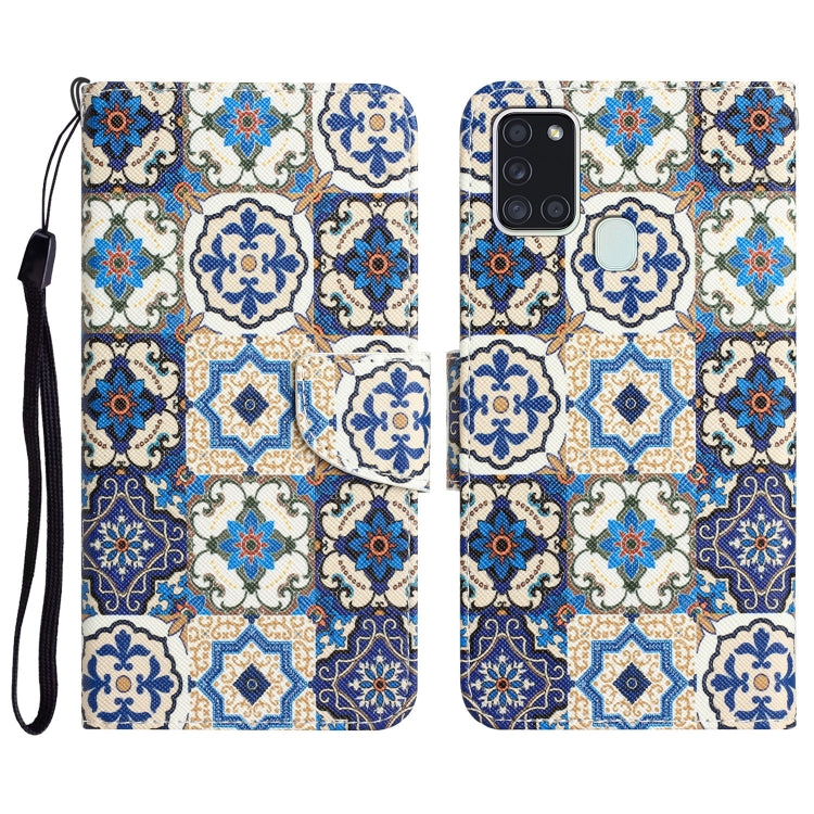 Colored Drawing Leather Phone Case, For Samsung Galaxy A21s