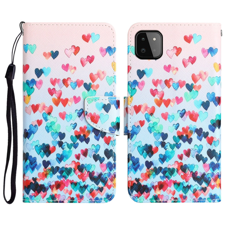 Colored Drawing Leather Phone Case, For Samsung Galaxy A22 5G