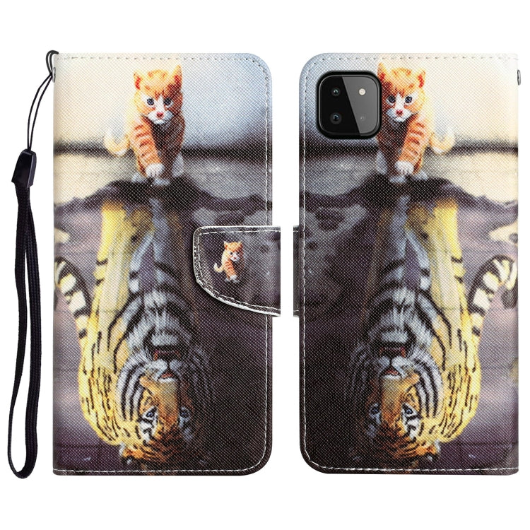 Colored Drawing Leather Phone Case, For Samsung Galaxy A22 5G