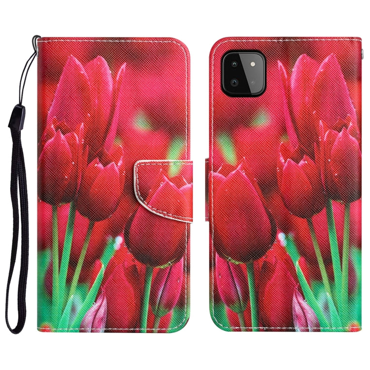 Colored Drawing Leather Phone Case, For Samsung Galaxy A22 5G