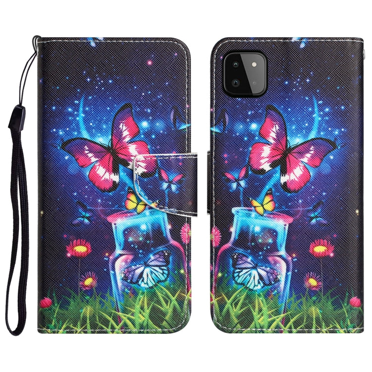 Colored Drawing Leather Phone Case, For Samsung Galaxy A22 5G