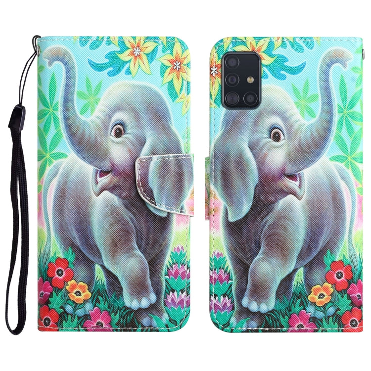 Colored Drawing Leather Phone Case, For Samsung Galaxy A51