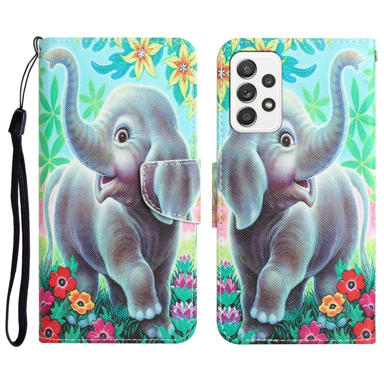 Colored Drawing Leather Phone Case, For Samsung Galaxy A52 5G / 4G