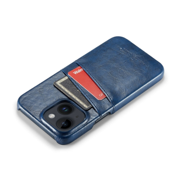 Fierre Shann Retro Oil Wax Texture PU Leather Case with Card Slots, For iPhone 14, For iPhone 14 Plus, For iPhone 14 Pro, For iPhone 14 Pro Max