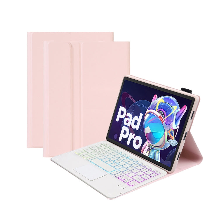 AM18-AS Tri-color Backlight Bluetooth Keyboard Leather Case with Touchpad, AM18-AS