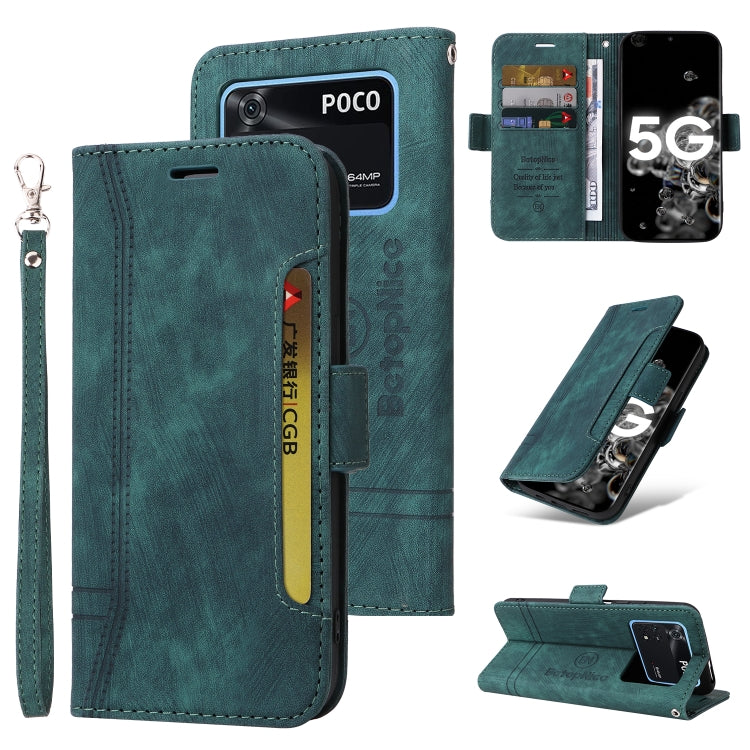 BETOPNICE Dual-side Buckle Leather Phone Case, For Xiaomi Poco M4 Pro 4G, For Xiaomi Poco X3 NFC, For Xiaomi Poco X4 Pro 5G