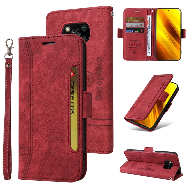 BETOPNICE Dual-side Buckle Leather Phone Case, For Xiaomi Poco M4 Pro 4G, For Xiaomi Poco X3 NFC, For Xiaomi Poco X4 Pro 5G