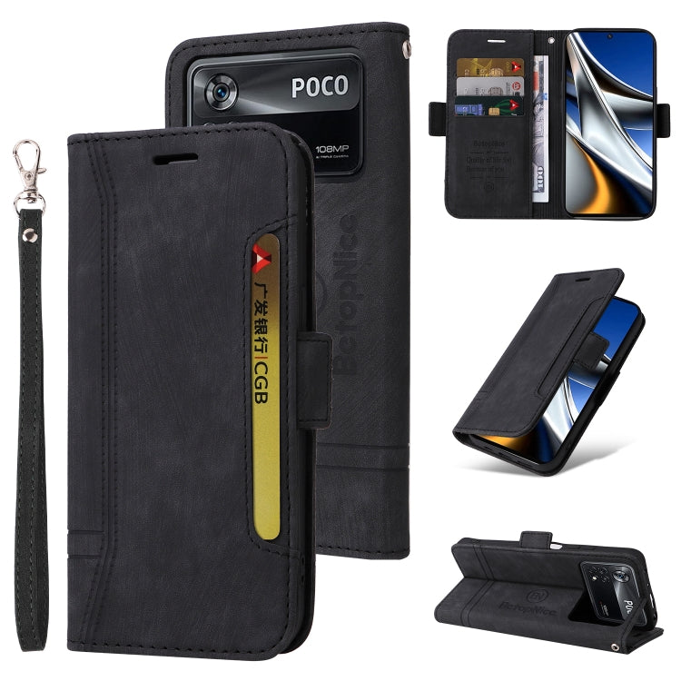 BETOPNICE Dual-side Buckle Leather Phone Case, For Xiaomi Poco M4 Pro 4G, For Xiaomi Poco X3 NFC, For Xiaomi Poco X4 Pro 5G