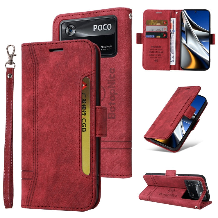 BETOPNICE Dual-side Buckle Leather Phone Case, For Xiaomi Poco M4 Pro 4G, For Xiaomi Poco X3 NFC, For Xiaomi Poco X4 Pro 5G