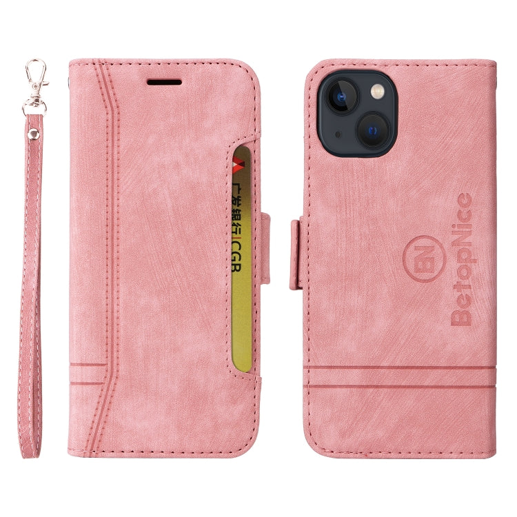 For iPhone 14 BETOPNICE Dual-side Buckle Leather Phone Case(Pink)
