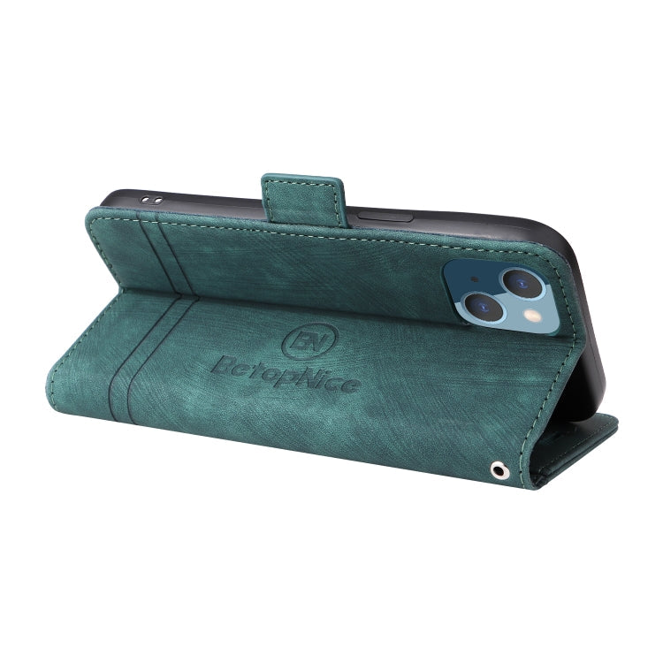 For iPhone 14 Plus BETOPNICE Dual-side Buckle Leather Phone Case(Green)