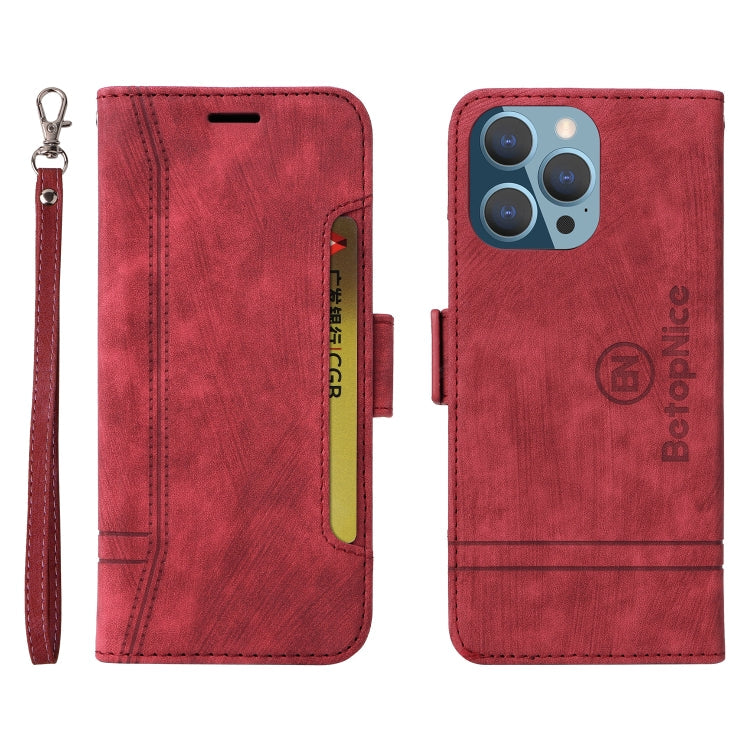 For iPhone 14 Pro Max BETOPNICE Dual-side Buckle Leather Phone Case(Red)