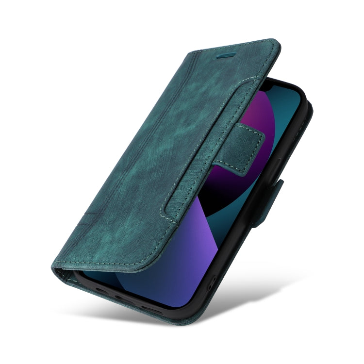 For iPhone 13 mini BETOPNICE Dual-side Buckle Leather Phone Case(Green)