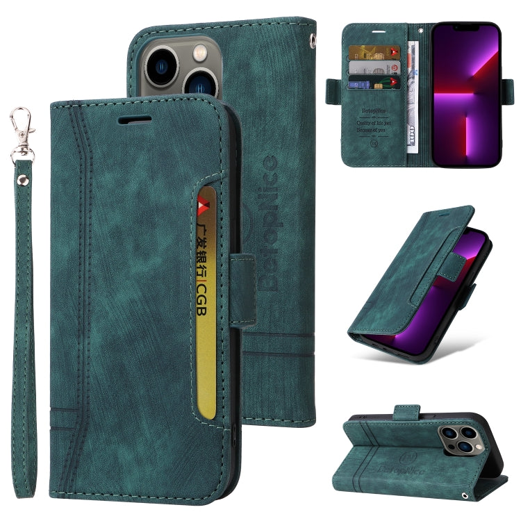 For iPhone 13 Pro BETOPNICE Dual-side Buckle Leather Phone Case(Green)