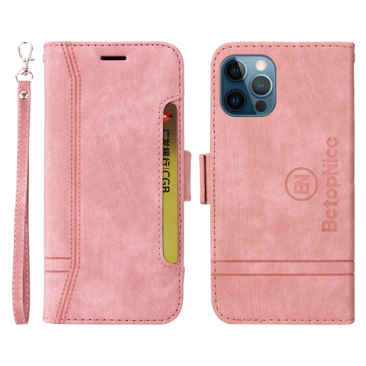 For iPhone 12 mini BETOPNICE Dual-side Buckle Leather Phone Case(Pink)