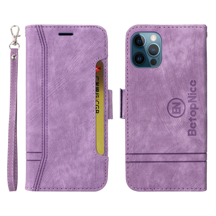 For iPhone 12 mini BETOPNICE Dual-side Buckle Leather Phone Case(Purple)
