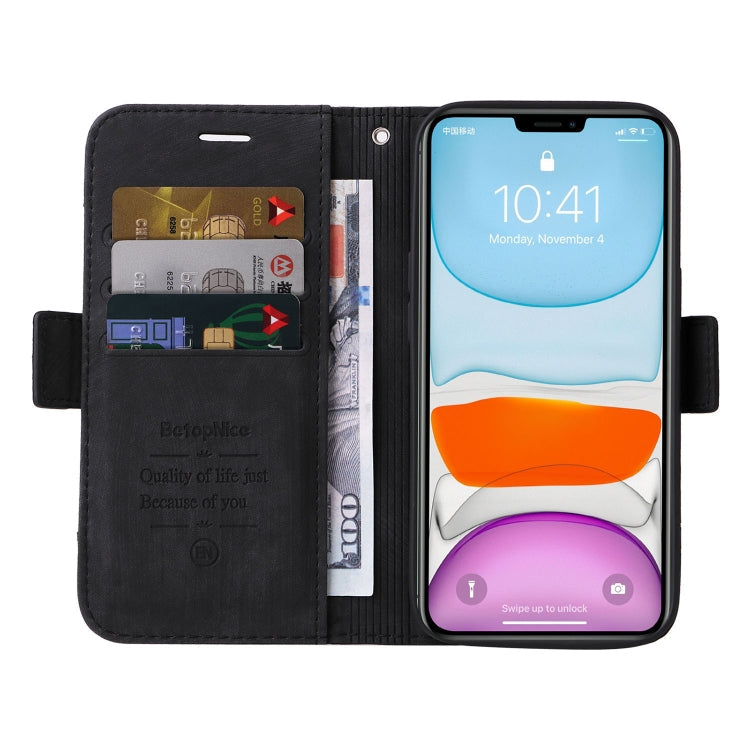 For iPhone 11 BETOPNICE Dual-side Buckle Leather Phone Case(Black)