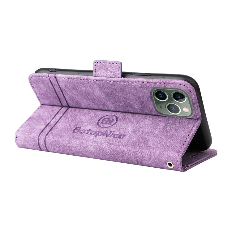 For iPhone 11 BETOPNICE Dual-side Buckle Leather Phone Case(Purple)