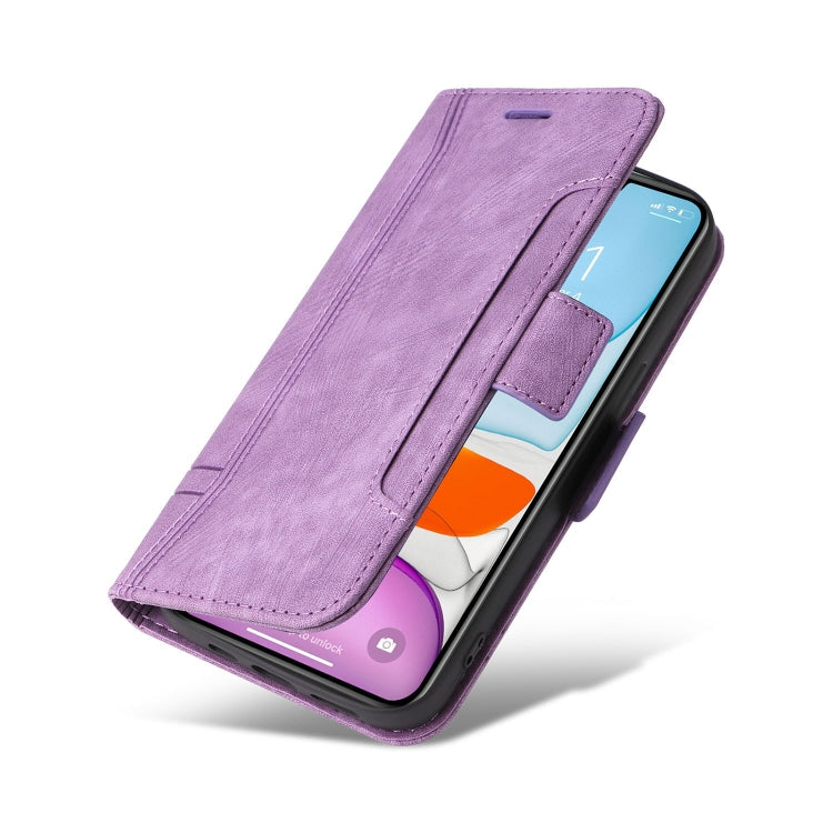 For iPhone 11 BETOPNICE Dual-side Buckle Leather Phone Case(Purple)