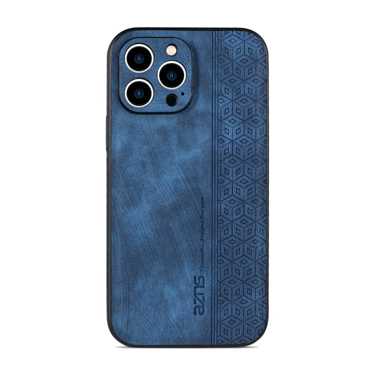 For iPhone 14 Pro Max AZNS 3D Embossed Skin Feel Phone Case(Sapphire Blue)