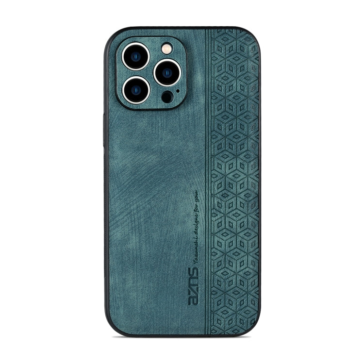 For iPhone 13 Pro Max AZNS 3D Embossed Skin Feel Phone Case(Dark Green)