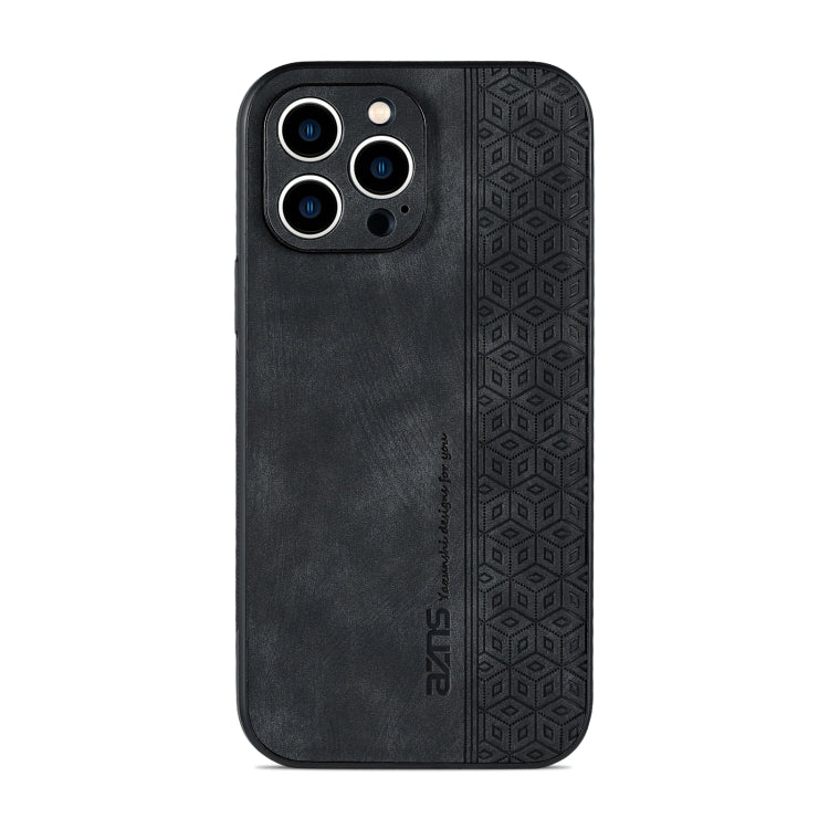 For iPhone 12 Pro Max AZNS 3D Embossed Skin Feel Phone Case(Black)