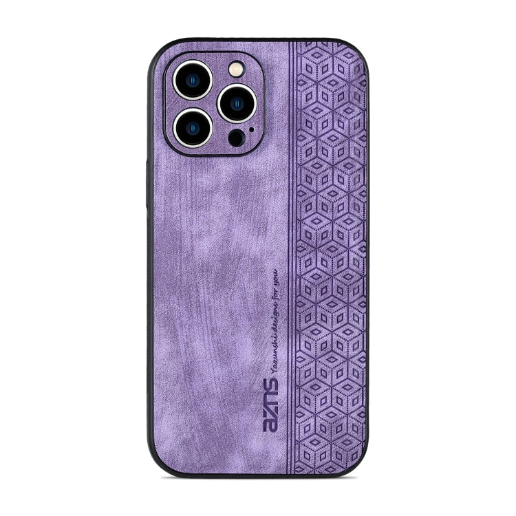 For iPhone 12 Pro Max AZNS 3D Embossed Skin Feel Phone Case(Purple)