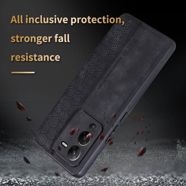 For vivo S15 Pro AZNS 3D Embossed Skin Feel Phone Case(Dark Green)