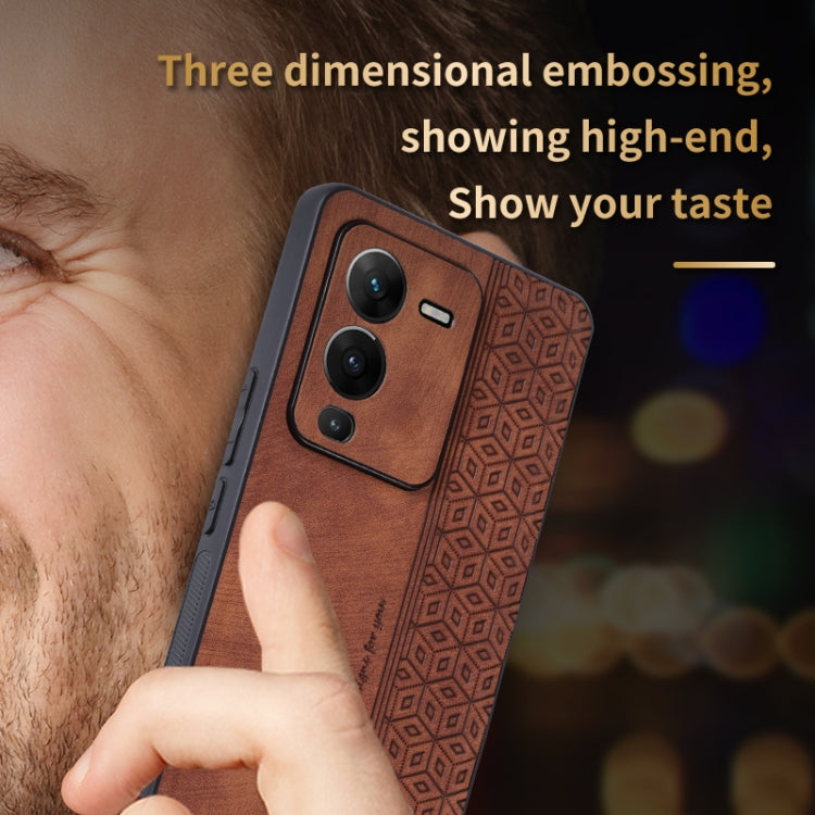 For vivo S15 Pro AZNS 3D Embossed Skin Feel Phone Case(Dark Green)