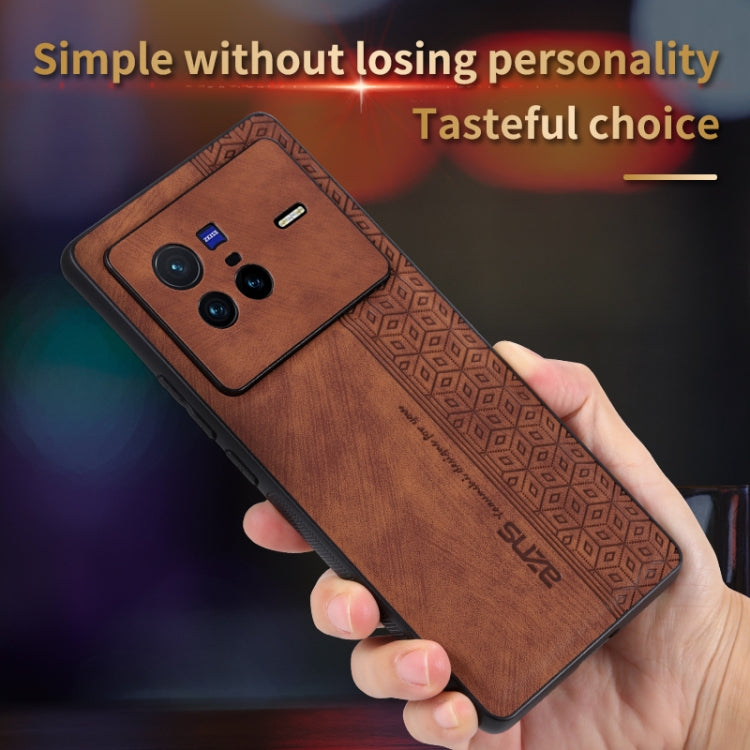 For vivo X80 AZNS 3D Embossed Skin Feel Phone Case(Dark Green)