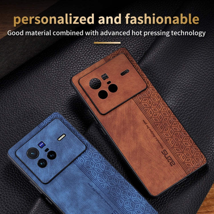 For vivo X80 AZNS 3D Embossed Skin Feel Phone Case(Purple)