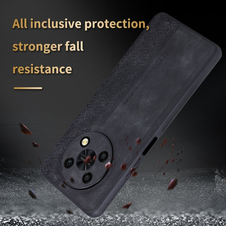 For Huawei Enjoy 50 Pro / nova Y90 AZNS 3D Embossed Skin Feel Phone Case(Black)