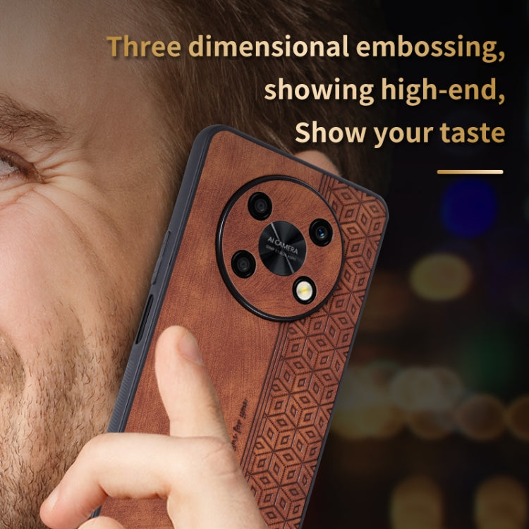 For Huawei Enjoy 50 Pro / nova Y90 AZNS 3D Embossed Skin Feel Phone Case(Black)