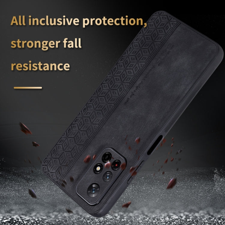 For Xiaomi Redmi Note 11T 5G AZNS 3D Embossed Skin Feel Phone Case(Brown)
