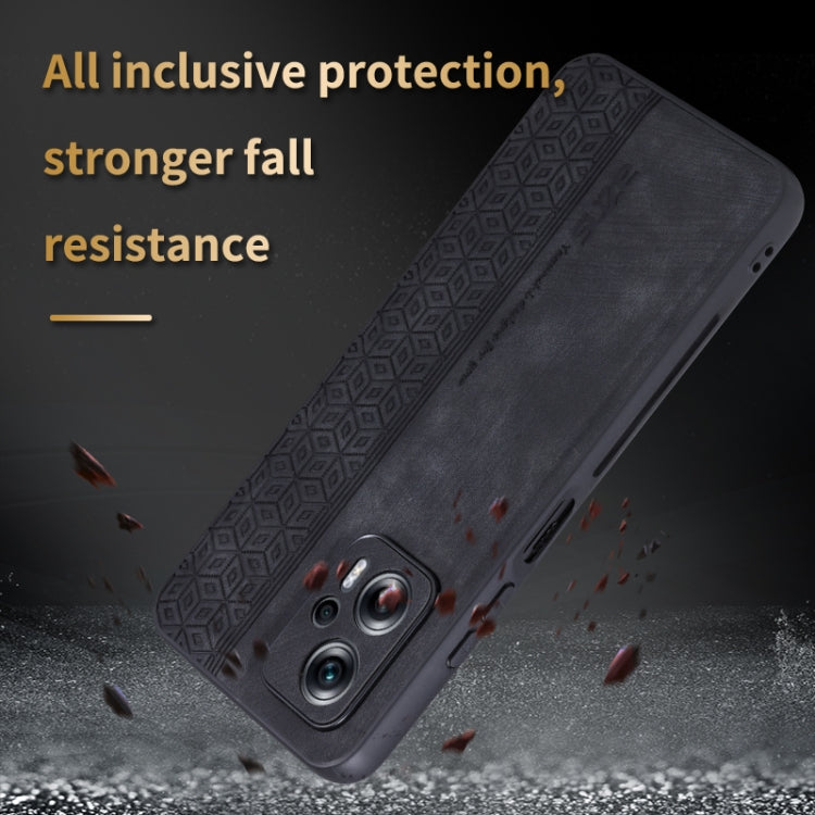 For Xiaomi Redmi Note 11T Pro 5G AZNS 3D Embossed Skin Feel Phone Case(Sapphire Blue)