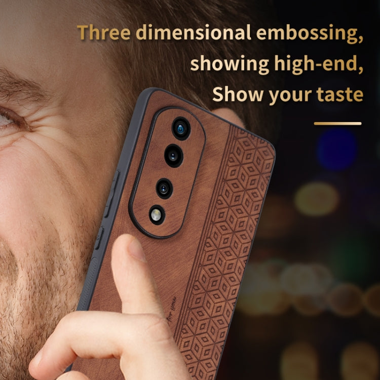 For Honor 70 AZNS 3D Embossed Skin Feel Phone Case(Purple)