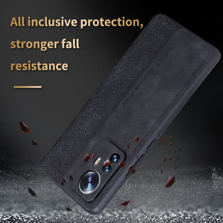 For Xiaomi 12 Lite AZNS 3D Embossed Skin Feel Phone Case(Black)