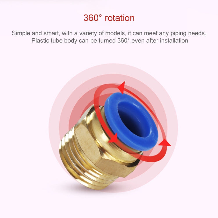 PC6-M5 LAIZE 10pcs PC Male Thread Straight Pneumatic Quick Fitting Connector