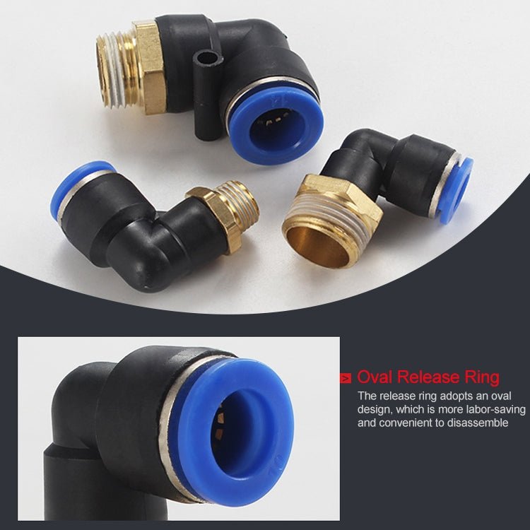 PL8-03 LAIZE 10pcs Male Thread Elbow Pneumatic Quick Fitting Connector