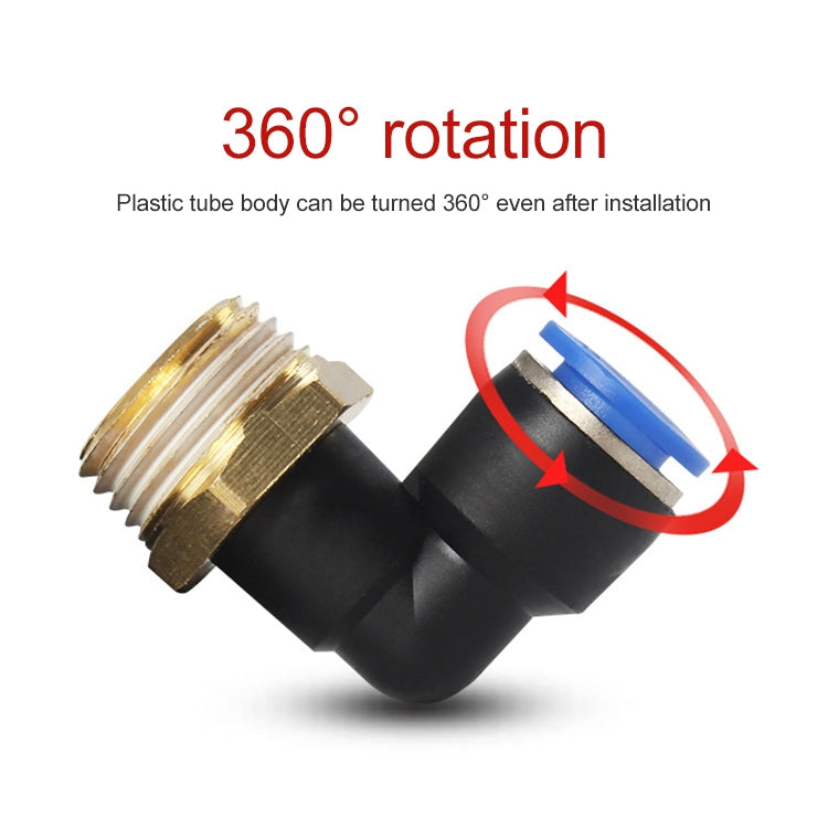 PL14-02 LAIZE Male Thread Elbow Pneumatic Quick Fitting Connector