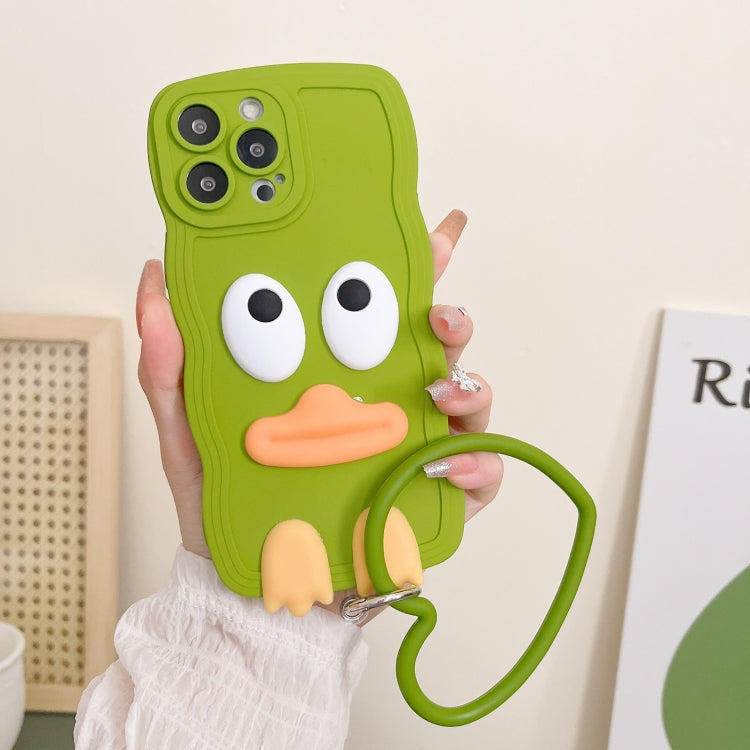 Wave Edge Big Duck Silicone Phone Case with Wristband, For iPhone 13, For iPhone 13 Pro, For iPhone 13 Pro Max, For iPhone 12