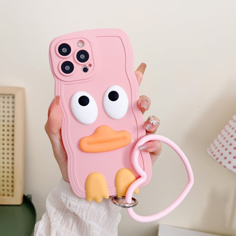 Wave Edge Big Duck Silicone Phone Case with Wristband, For iPhone 11 Pro Max, For iPhone 13 mini