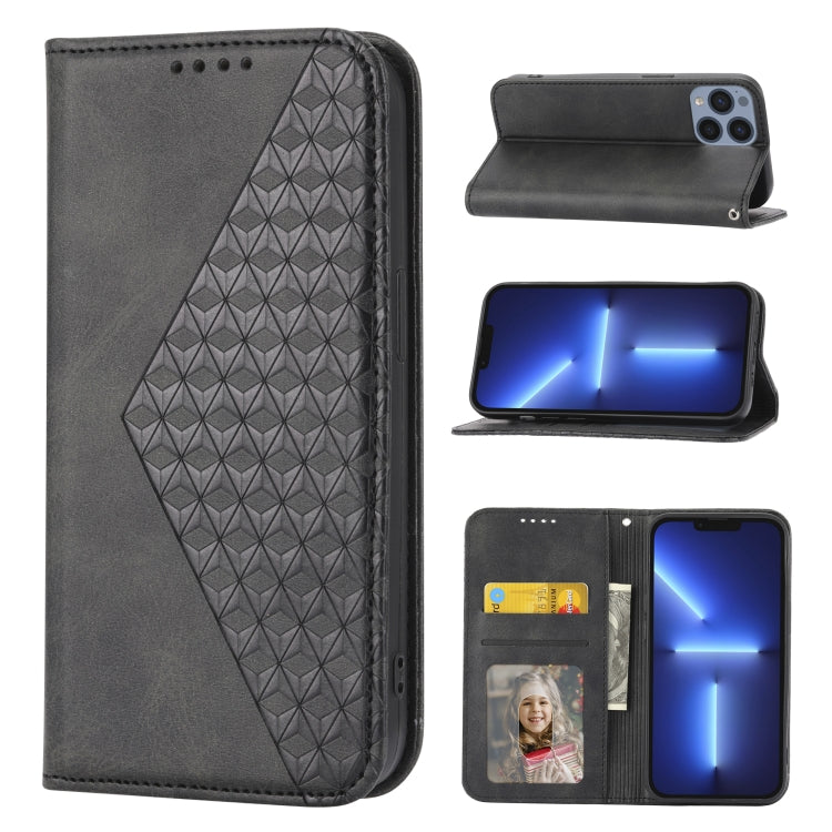 Cubic Grid Calf Texture Magnetic Closure Leather Phone Case, For iPhone 11 Pro, For iPhone 11 Pro Max, For iPhone X / XS, For iPhone XR