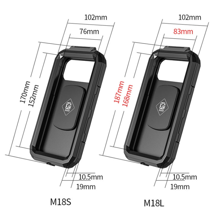 Kewig M18S-QD Motorcycle / Bicycle Waterproof Quick Release Mobile Phone Holder