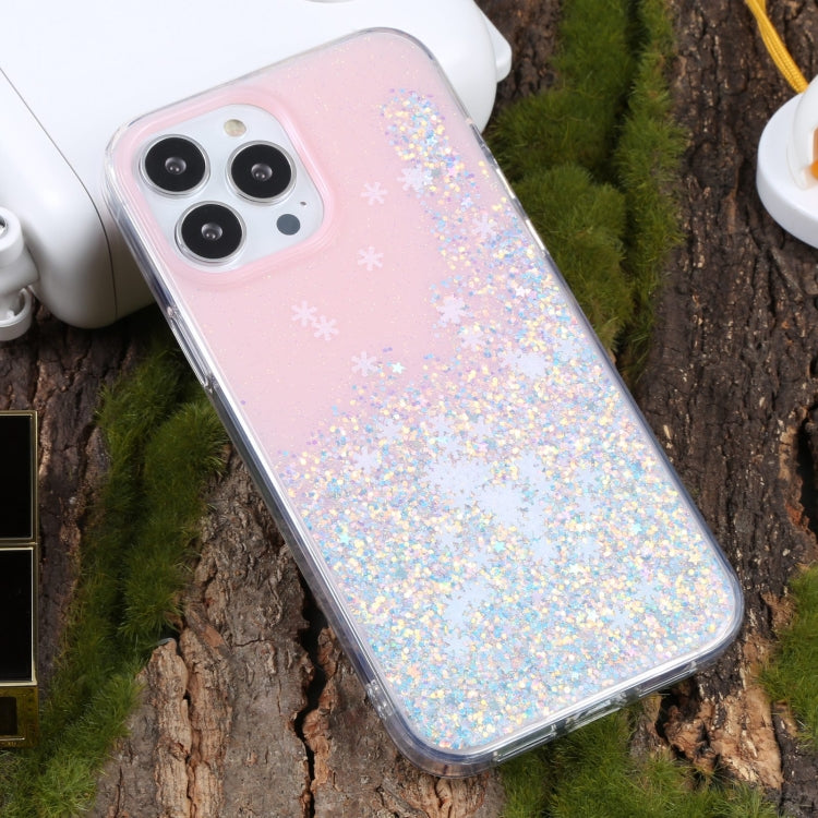 For iPhone 14 Pro Max DFANS DESIGN Snowflake Starlight Shining Phone Case(Pink)