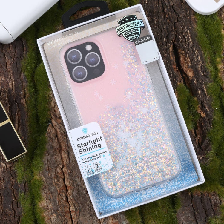 For iPhone 14 Pro Max DFANS DESIGN Snowflake Starlight Shining Phone Case(Pink)