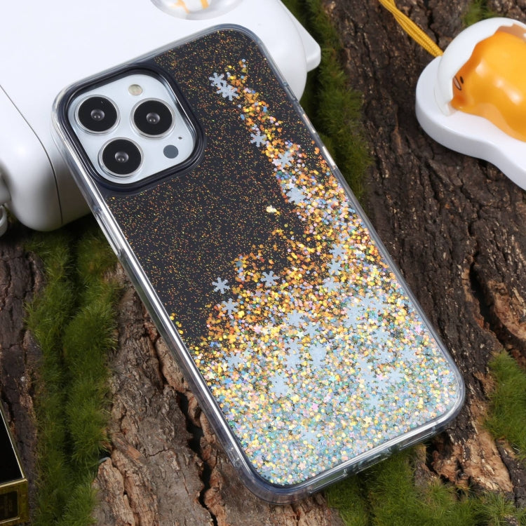 For iPhone 14 Pro Max DFANS DESIGN Snowflake Starlight Shining Phone Case(Black)